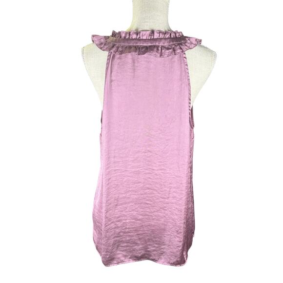 CAbi Tally Tank Top Women's Large Lilac Purple Ruffles V-neck Flowy Lightweight - Picture 7 of 9